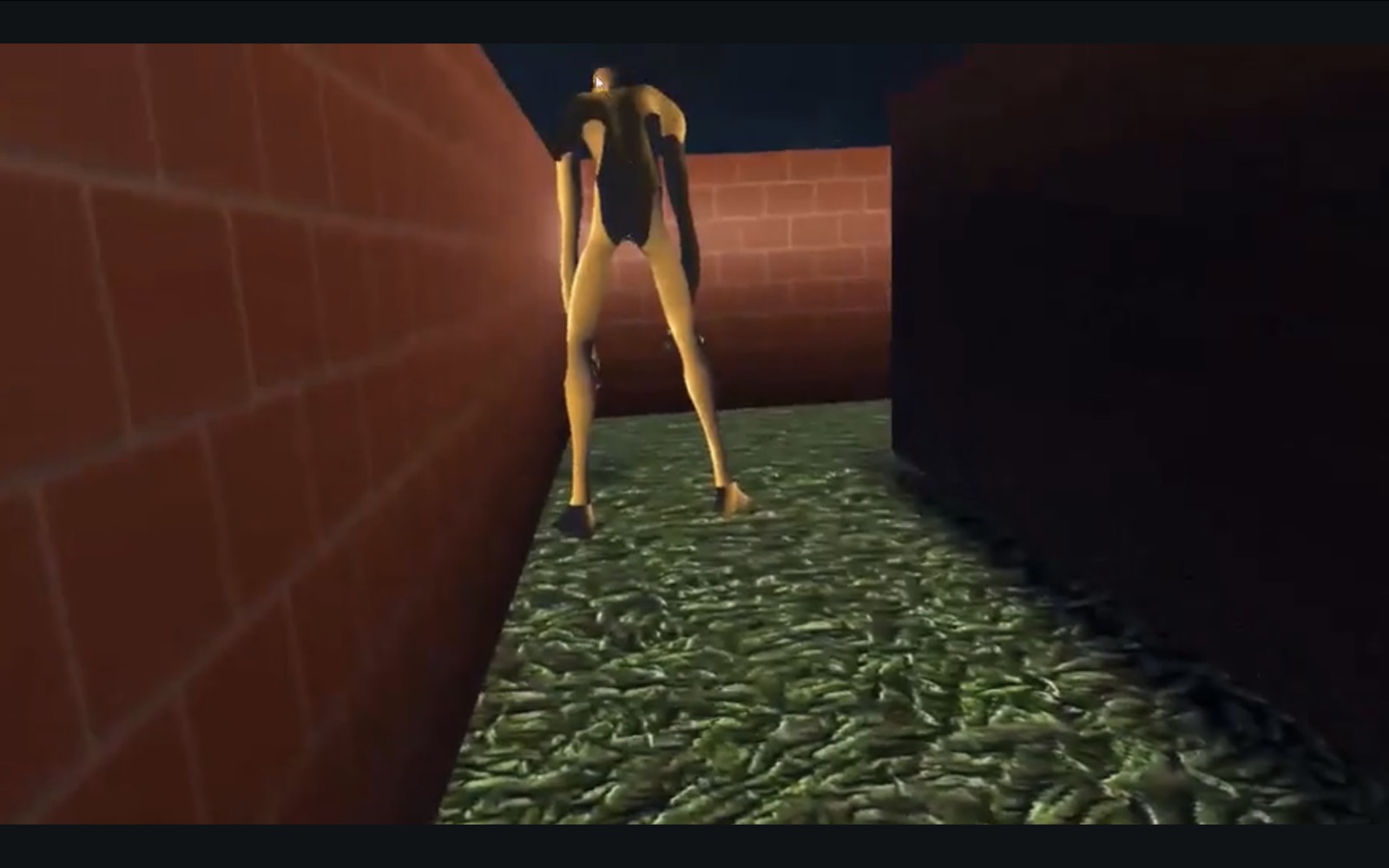 SCP Maze Runner's creature in a dark maze